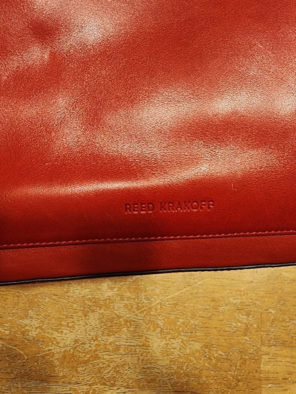 red leather Reed Krakoff Boxer tote bag distinctive front belt detail